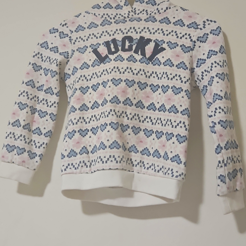 Lucky Brand; girls pixel heart sweatshirt; size 6